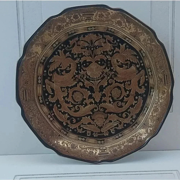 Accent Accessory Decorative Gold and Black Plate - Picture 2 of 4